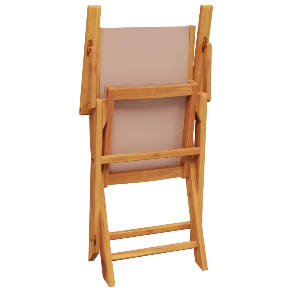 Set da Pranzo da Giardino 5 pz Tortora Tessuto e Legno Massello 3281822