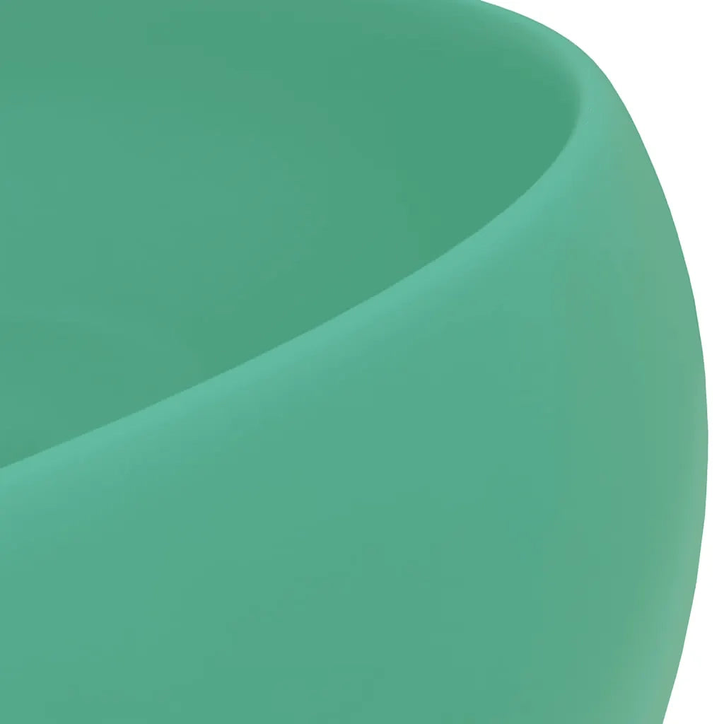 Lavandino Lusso-Lavabo-Lavello Rotondo Verde Chiaro Opaco 40x15 cm in Ceramica