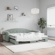 Divano Letto con Letto Estraibile-Sofa Letto-Daybed Grigio Chiaro 90x190 Velluto 577493