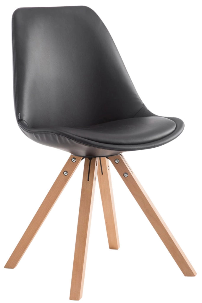 Sedia pranzo Laval in similpelle gambe quadrate natura,nero