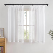 Vetrata per finestre trasparente 140x137cm con cordoncino pieghevole - 2 pezzi - 100% Poliestere - Ideale per soggiorno/camera da letto - Veli per finestre