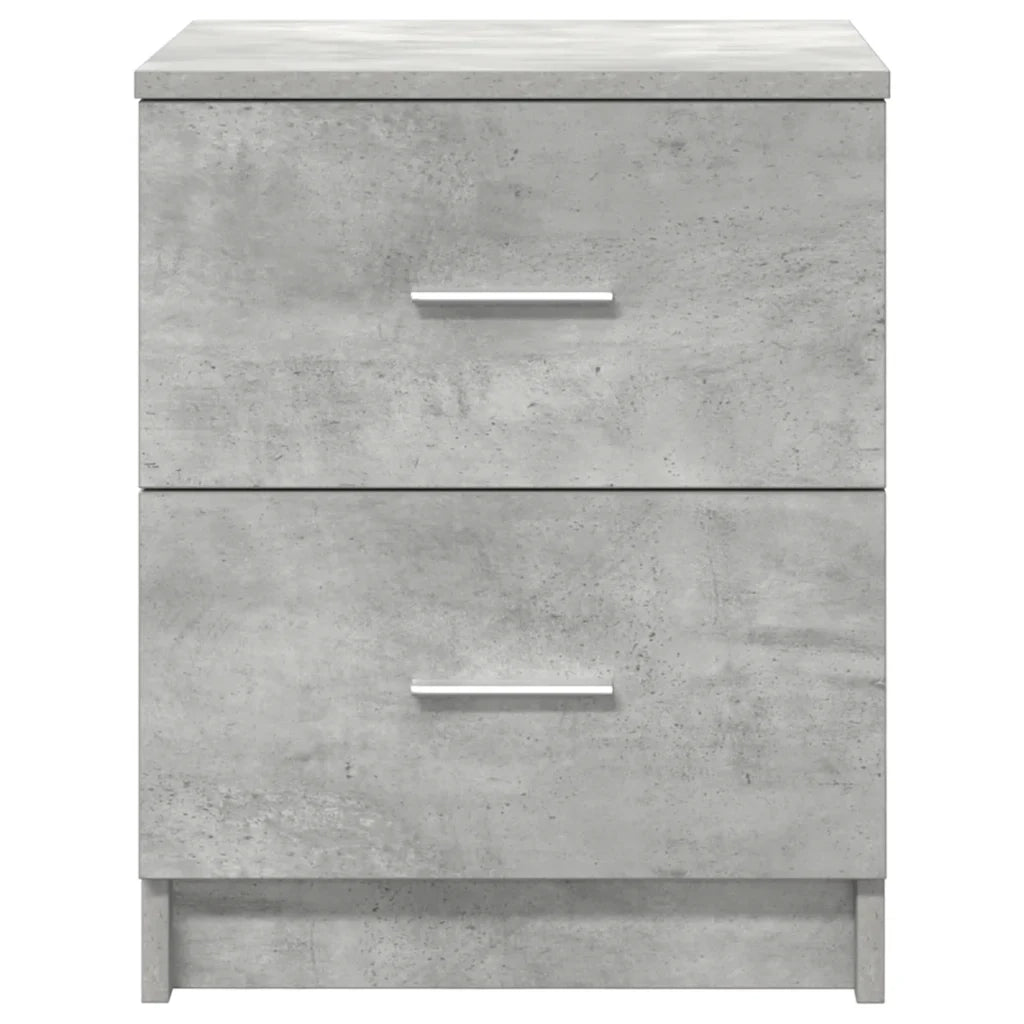 Comodini 2 pz con 2 Cassetti Grigio Cemento 40x36x50 cm 858792