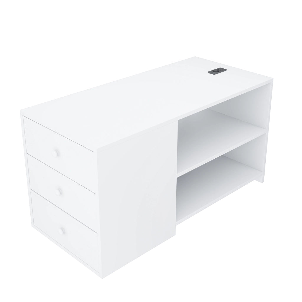 LETTO 90x200 cm in legno bianco con contenitore separato