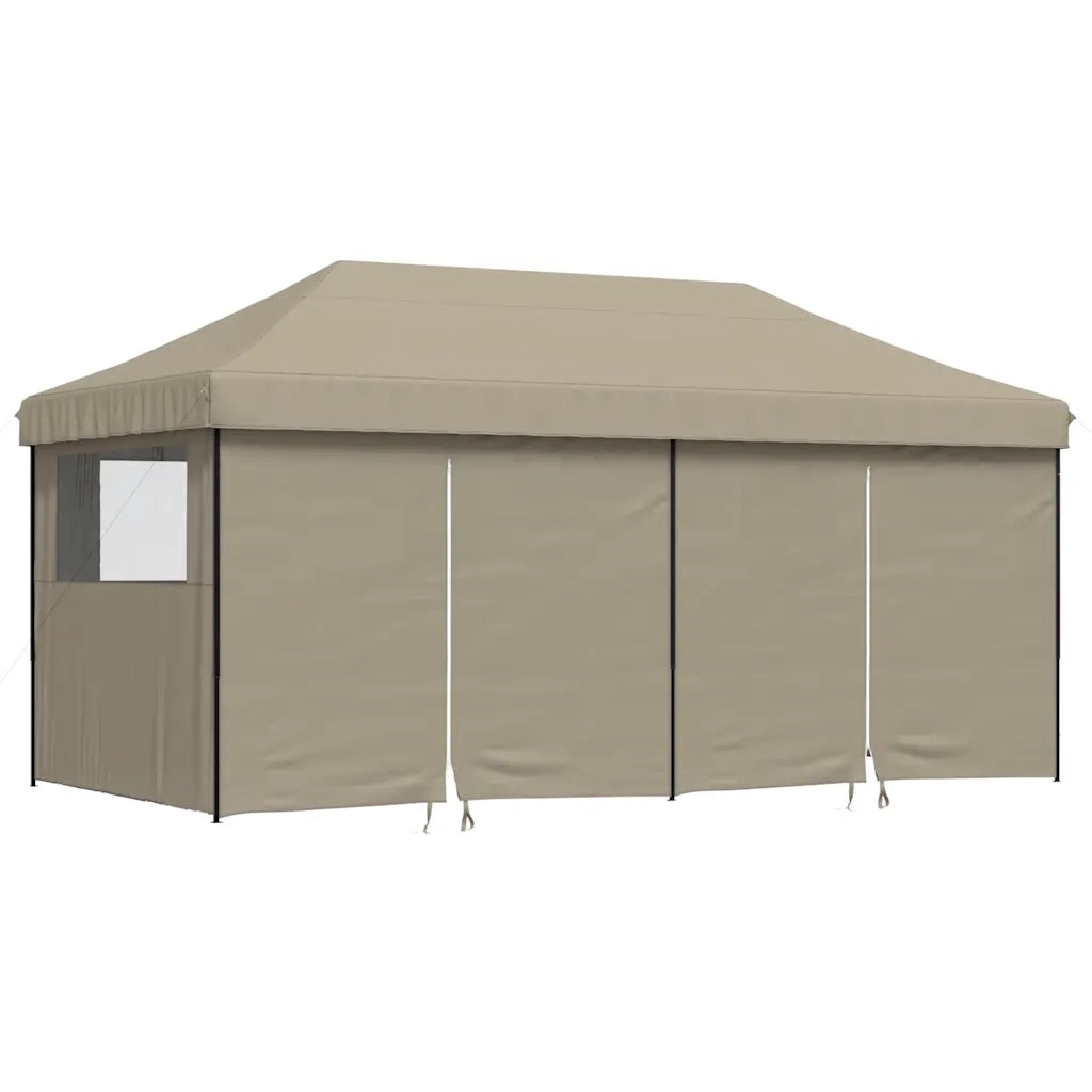 Tendone per Feste Pieghevole Pop-Up con 4 Pareti Tortora 4004954