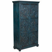 Armadio artigianale in legno blu 102x44x183h cm