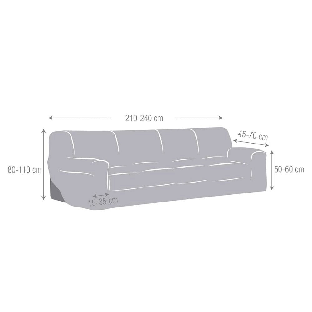 Copridivano 4 posti grigio Troya elastico 210-240