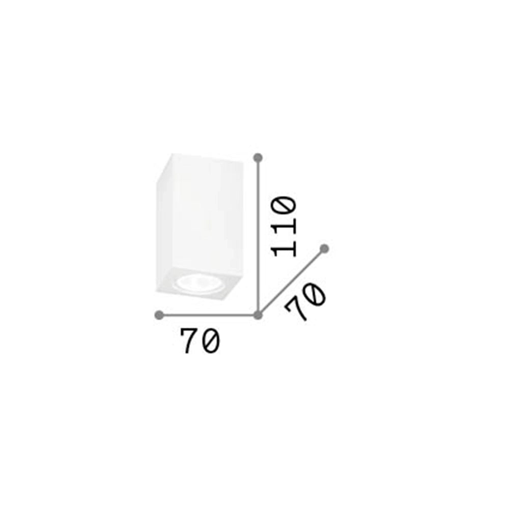 Plafoniera Moderna Square Tower Gesso Bianco 1 Luce Gu10