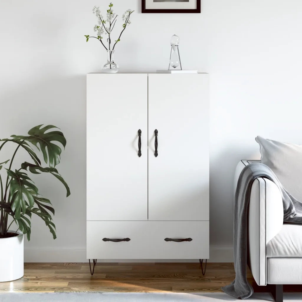 Credenza-Buffet-Armadio da cucina Bianca 69,5x31x115 cm in Legno Multistrato 101185