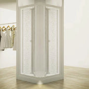 Box doccia due lati apertura totale a libro, bianco e acrilico h.185cm Fleplas 75x75   cm