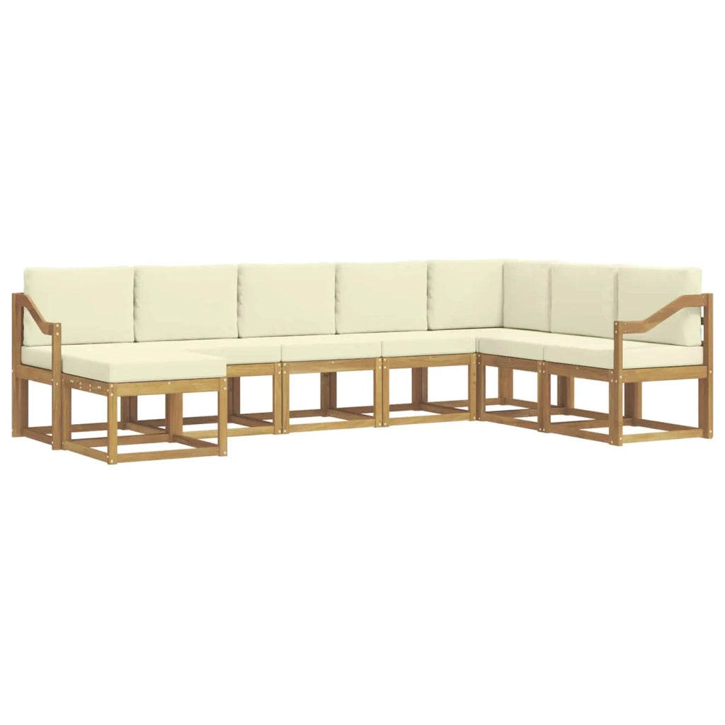 Set di divani da esterno 8 pz Bianco e Crema 3388064
