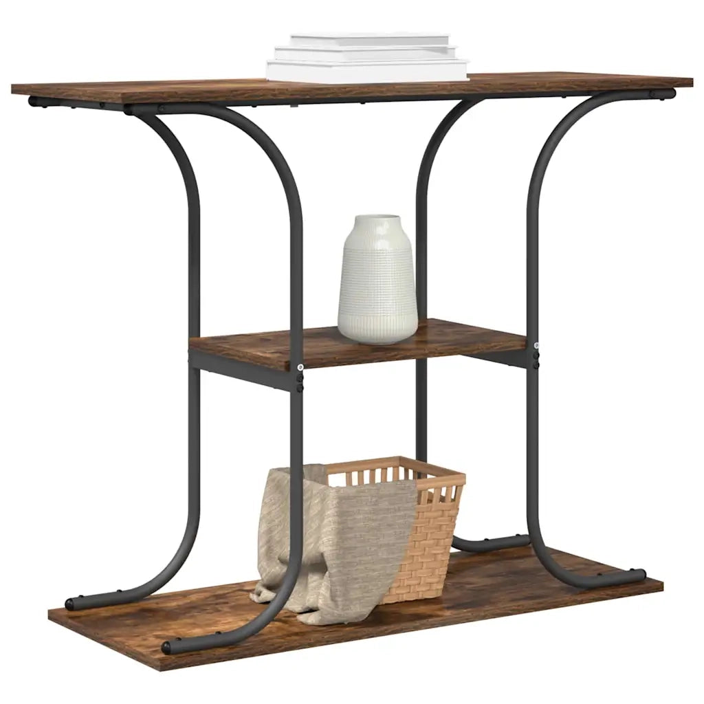 Tavolo consolle con lo scaffale Rovere fumé 101 x 35 x 80,5 cm 868471