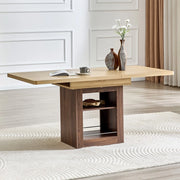 Tavolo da Pranzo Allungabile con Vani ¨C MINIMAL ¨C Effetto Noce, MDF, 130/160 cm, 4-8 Persone