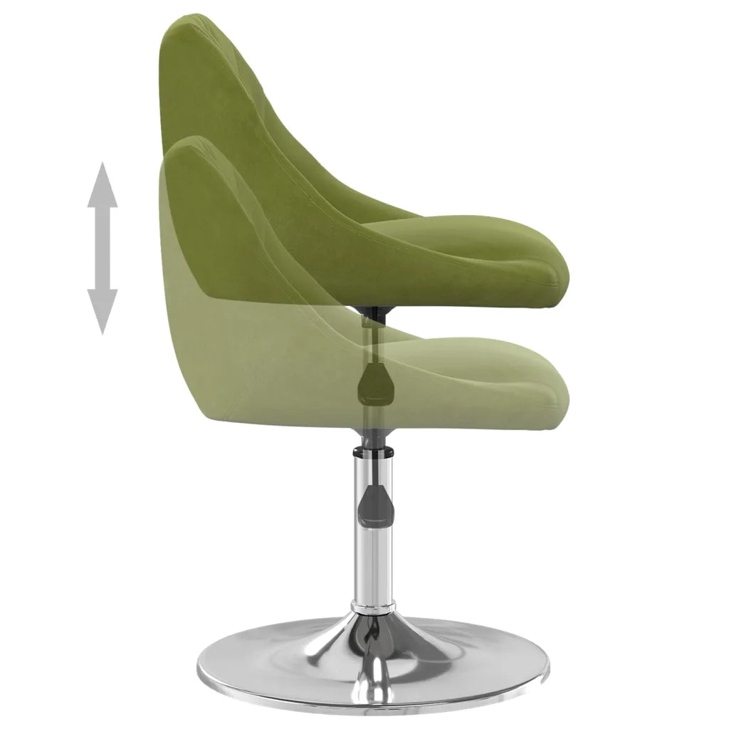 vidaXL Sedie da Pranzo Girevoli 2 pz Verde Chiaro in Velluto