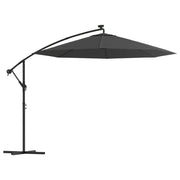 Ombrellone da giardino con illuminazione a LED a sbalzo e palo in acciaio da 300 cm antracite 02_0008641