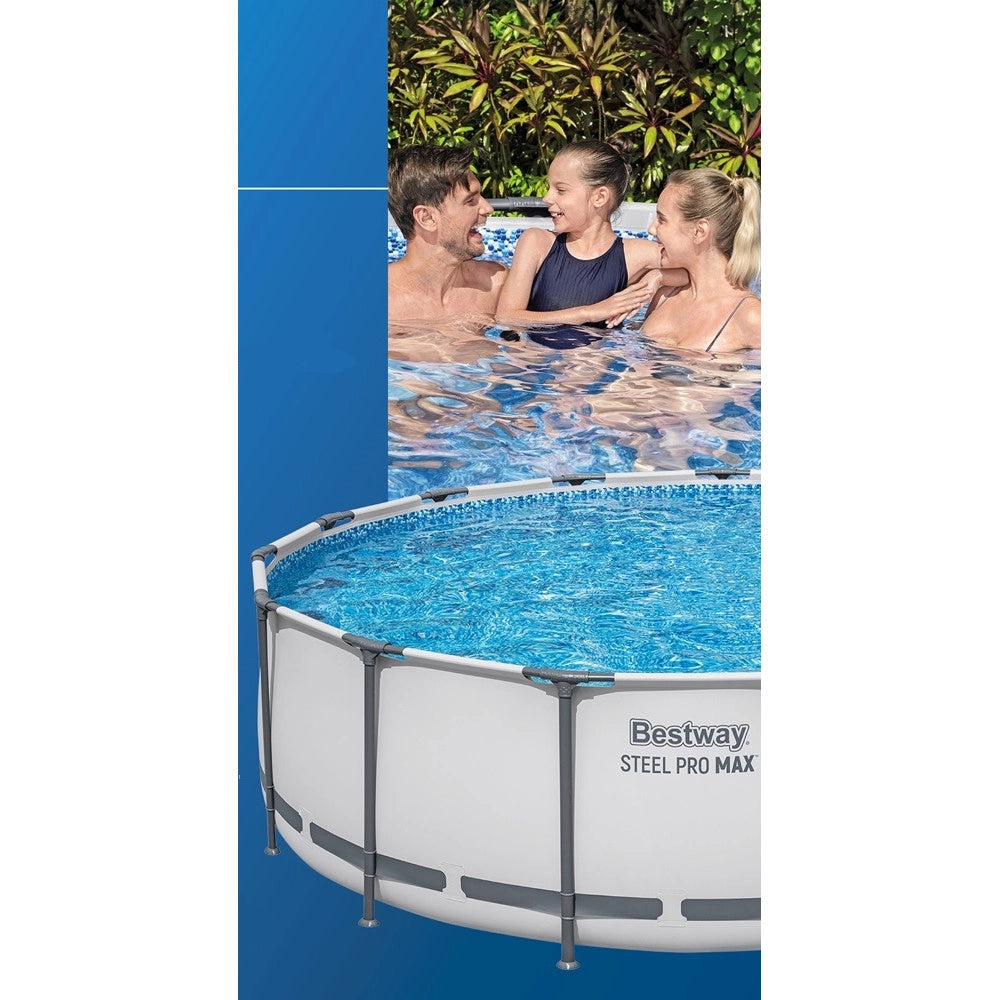Trade Shop - Piscina Fuori Terra Con Struttura Steel Pro Max Pompa Filtro ø457x122 Cm Rotonda 56438 -