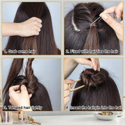 Fogli di acciaio a forma di U per chignon - Accessori capelli per donne ragazze con clip a forma di forchetta (2 pezzi, oro argento)