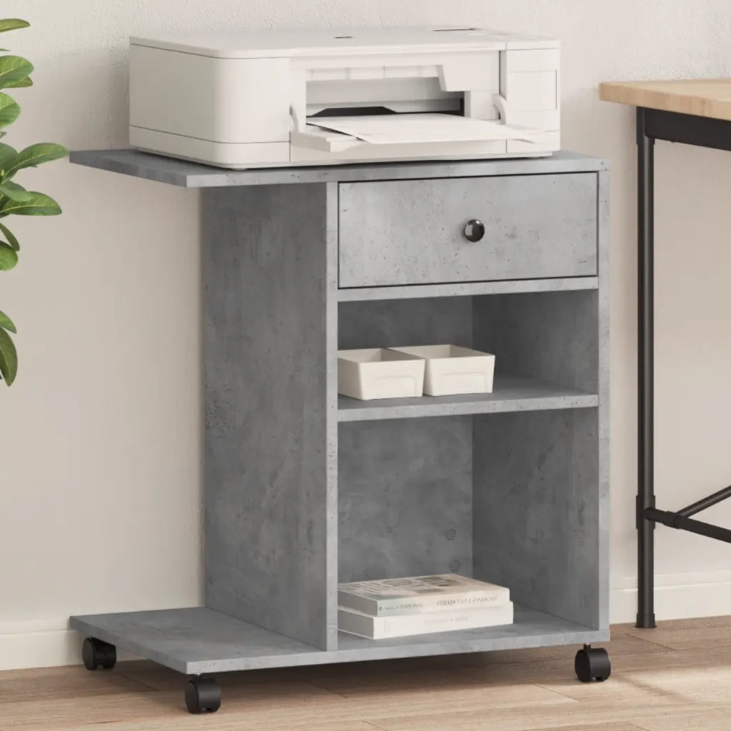 Supporto per Stampante con Ruote Grigio Cemento 60x40x68,5 cm CFW4300229