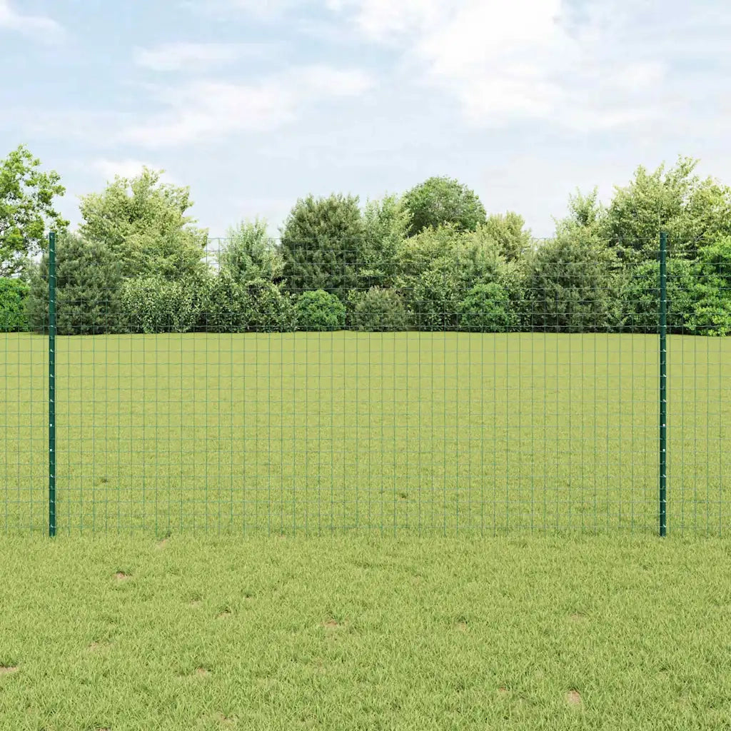 Palo della recinzione 11 pz Verde 120 cm Acciaio CFW1699227