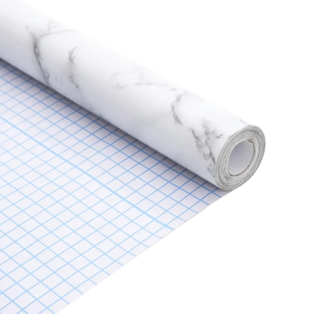 Adesivi per Mobili Autoadesivi Bianco Marmoreo 90x500 cm in PVC CFW6801972