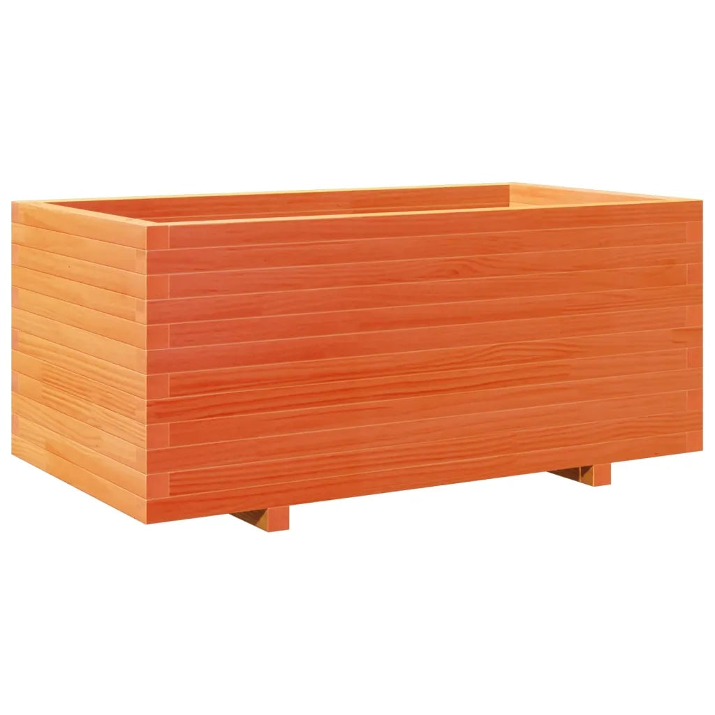 Fioriera Giardino-Vaso da Esterno-Contenitore per Piante Marrone Cera 110x60x49,5 Legno Massello Pino