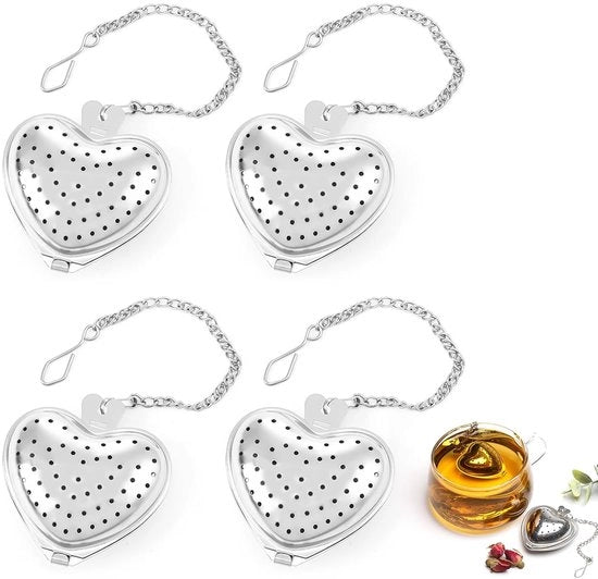Teiera a forma di cuore - acciaio inossidabile - 1 pezzo