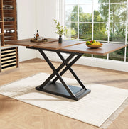Tavolo da pranzo allungabile 120-160x80 cm noce e nero