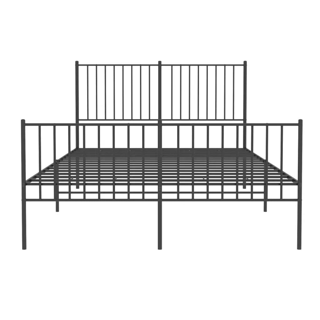 Giroletto con Testiera e Pediera-Struttura Letto Metallo Nero 140x190 cm 611606