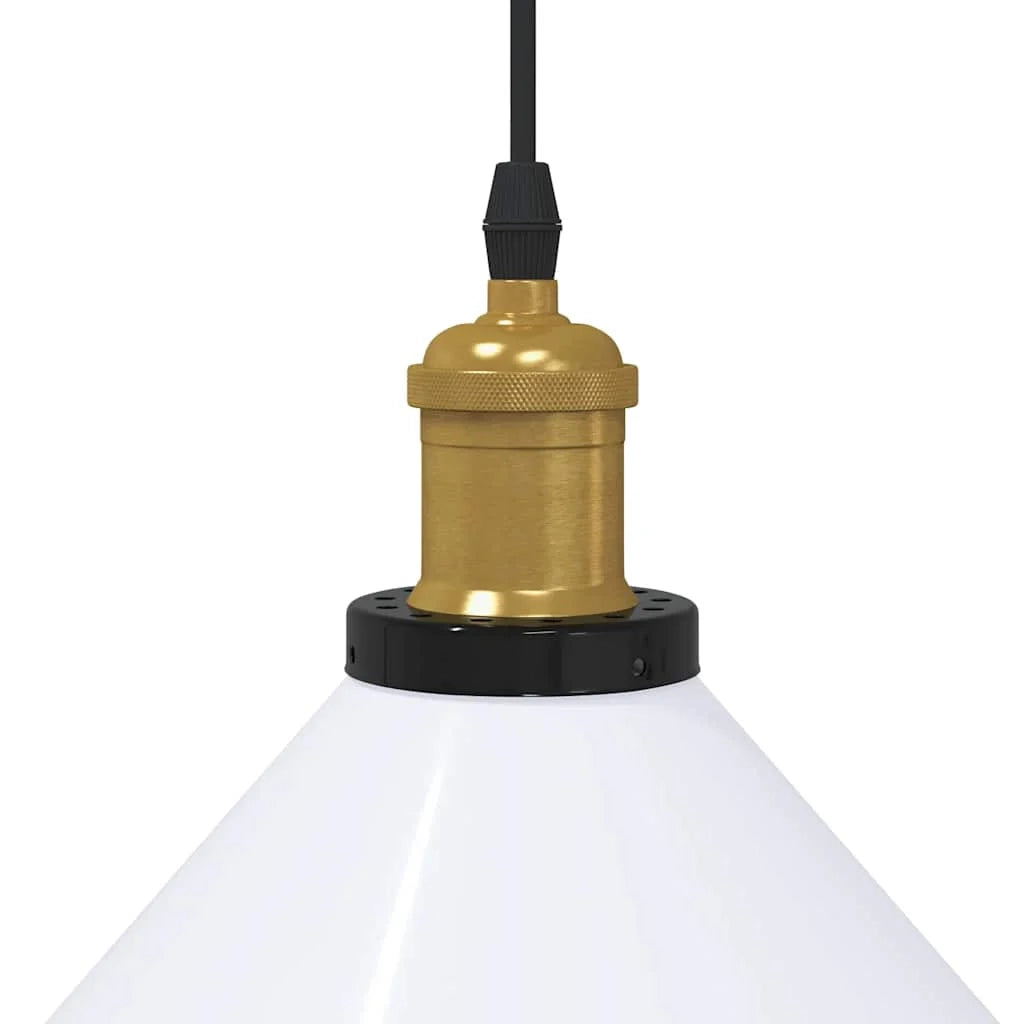 Lampada a sospensione vintage altezza regolabile 22 x 10 cm design d'interni accogliente metallo bianco lucido 02_0058017