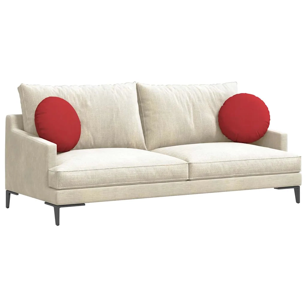 Cuscini per Seduta 2 pcs Rosso Ø40 x 13 cm Tessuto