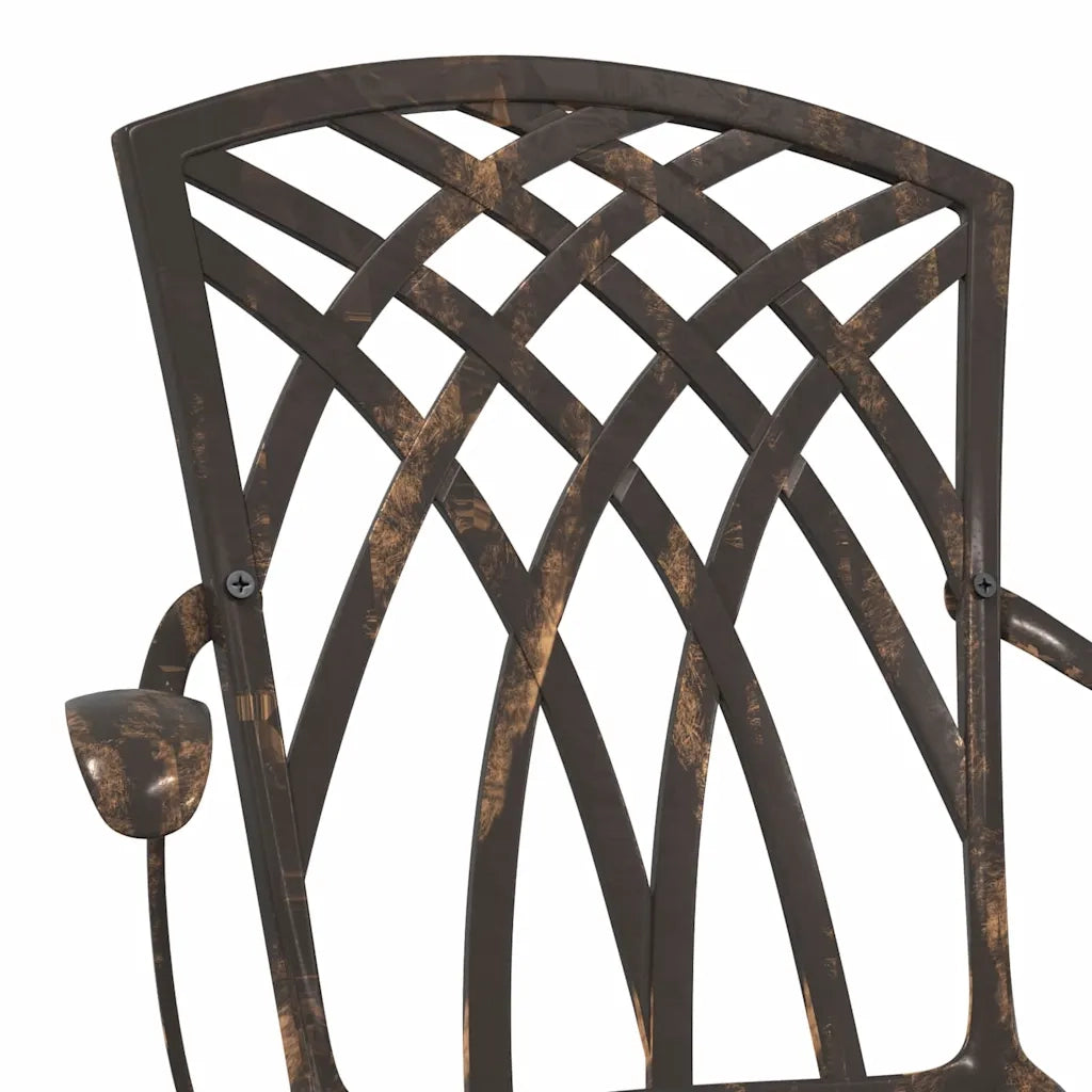 Sedia da Giardino 2 pz | Sedie da Esterno Bronzo 53 x 51 x 88,5cm Alluminio