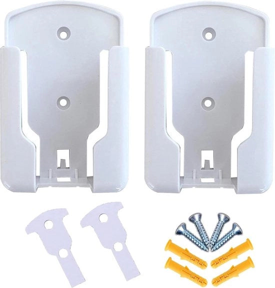 Regolatore Universale per Parete - Set a 2 Pezzi - Montaggio a Parete Autoadesivo - Per Condizionatori, Box TV, TV - Bianco