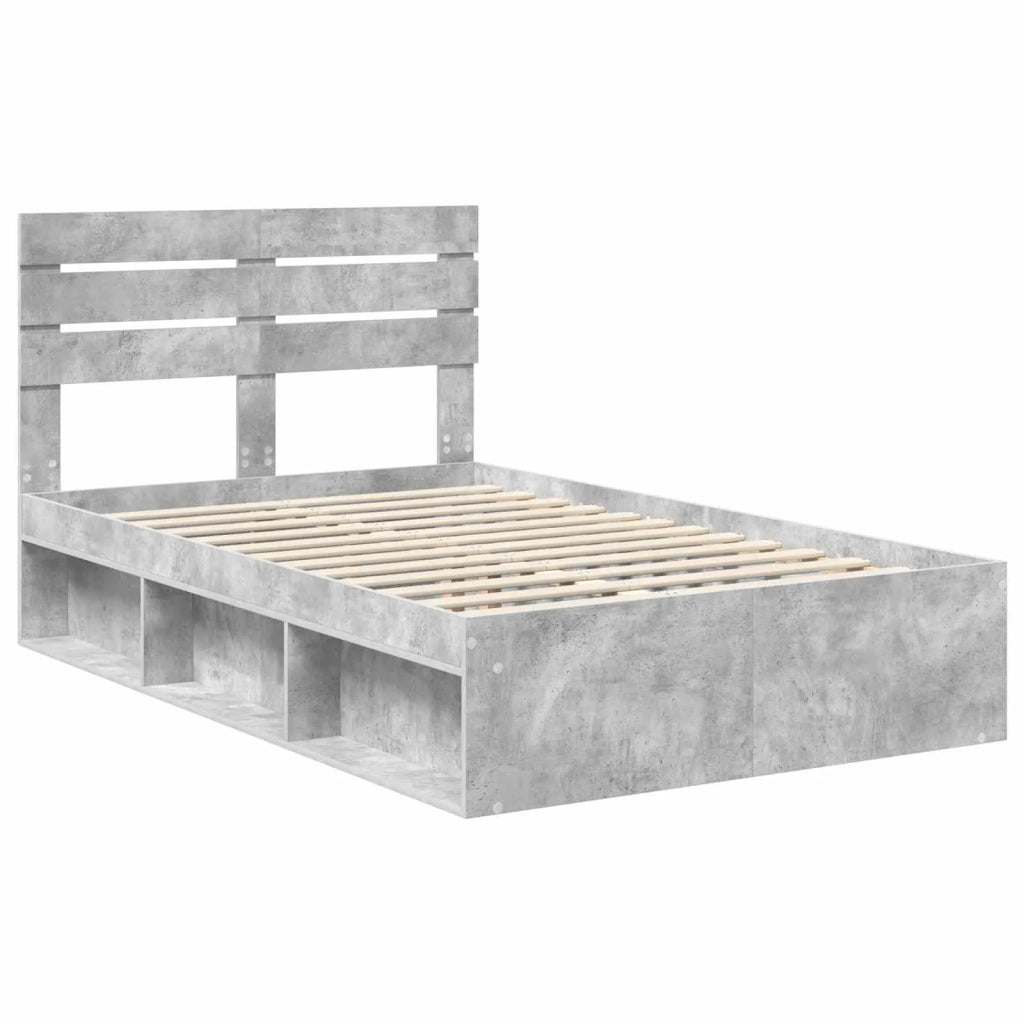 Struttura del letto Calcestruzzo 120 x 200 cm Pino massello 3411434