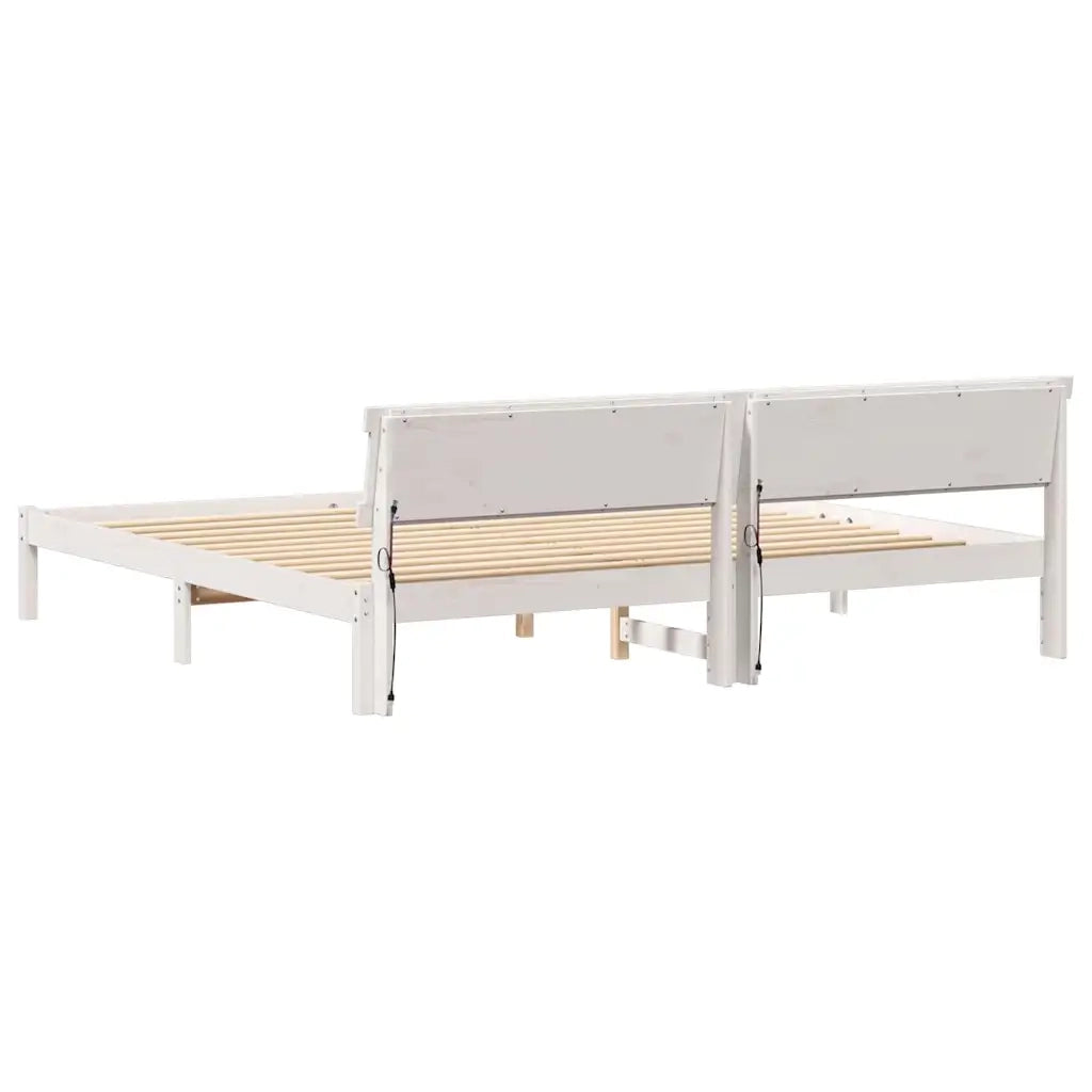 vidaXL Struttura del letto Bianco 200 x 200 cm Legno di pino massello