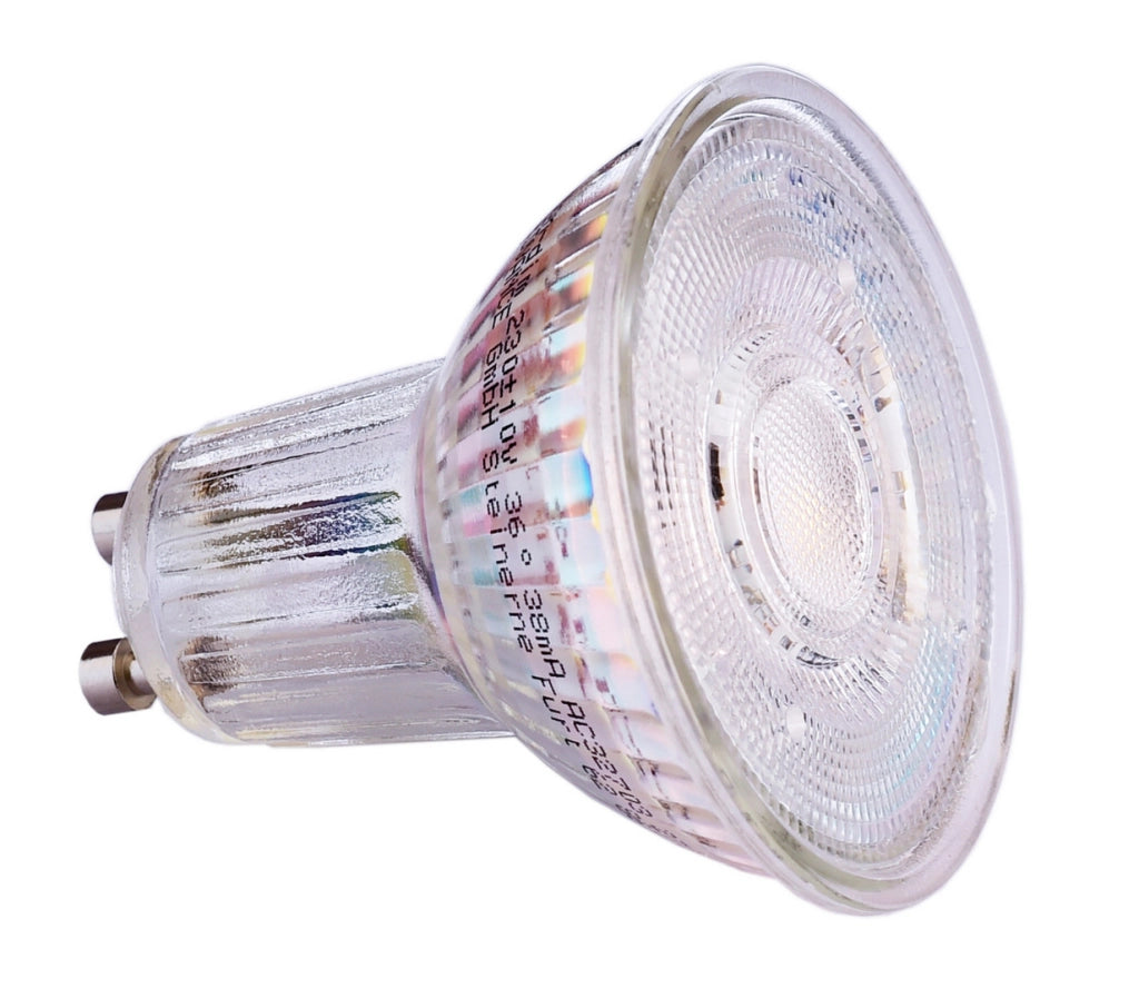 Lampadina SPOT LED GU10 4.3W faretto vetro luce 3000K lampada angolo 36 gradi 230V