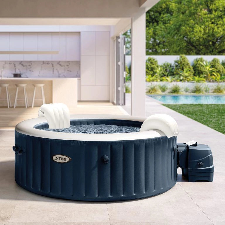 Intex 28430EX PureSpa Bubble Massage Vasca Idromassaggio Gonfiabile 4 posti 140 getti Riscaldatore 2200W 795 L colore Blu Navy