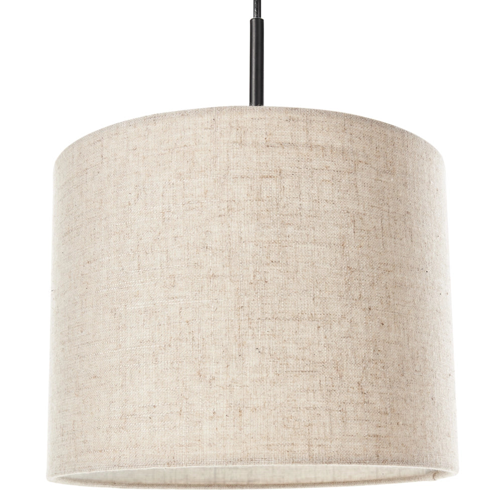 Lampadario 3 luci in tessuto di lino beige Paralume di design moderno Luce del soggiorno