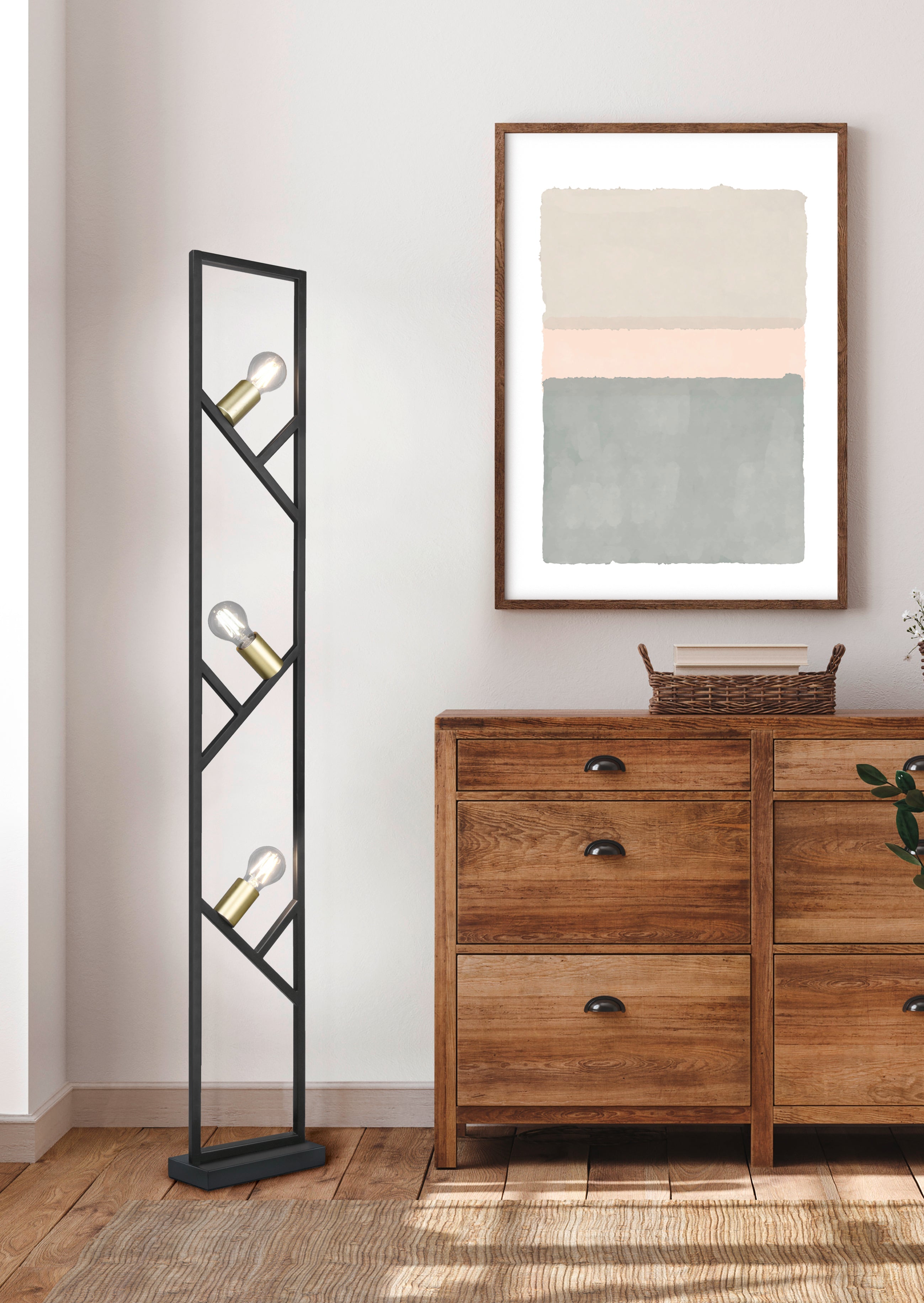 Piantana da Interno  E27 in Metallo Nero Opaco