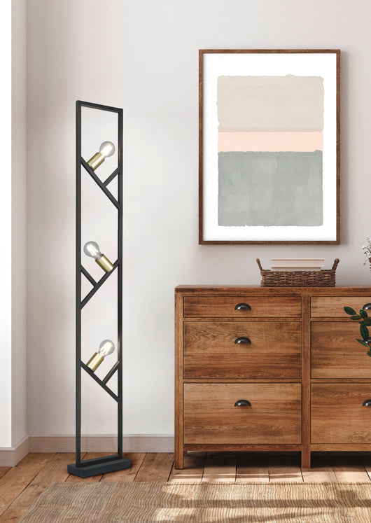 Piantana da Interno  E27 in Metallo Nero Opaco