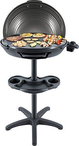 Steba VG 325 BBQ Grill Griglia Elettrica 2000 W Piastra XXL 48 cm Rimovibile con Coperchio Piegevole colore Nero Grigio