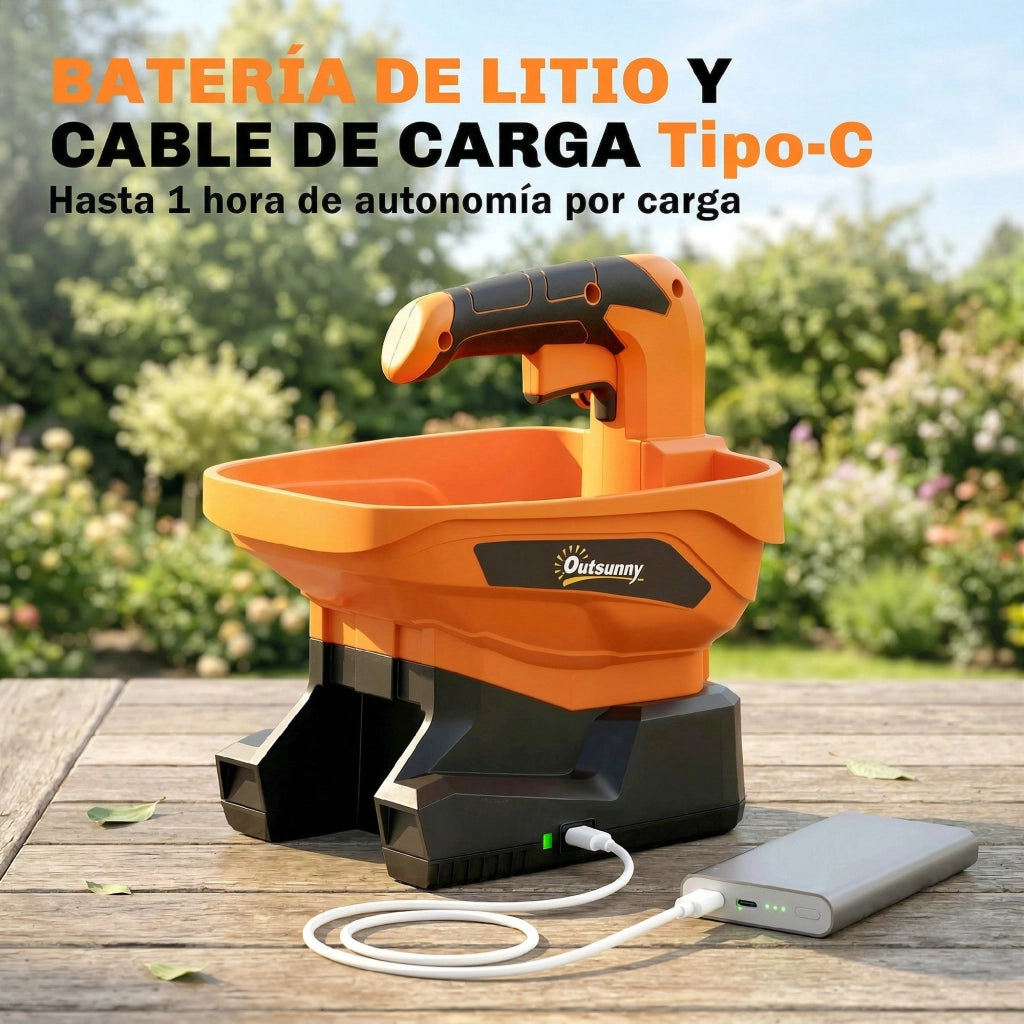 Spruzzatore Portatile 3,3 L ¨C zephmum ¨C Arancione, 8 Livelli di Flusso, USB