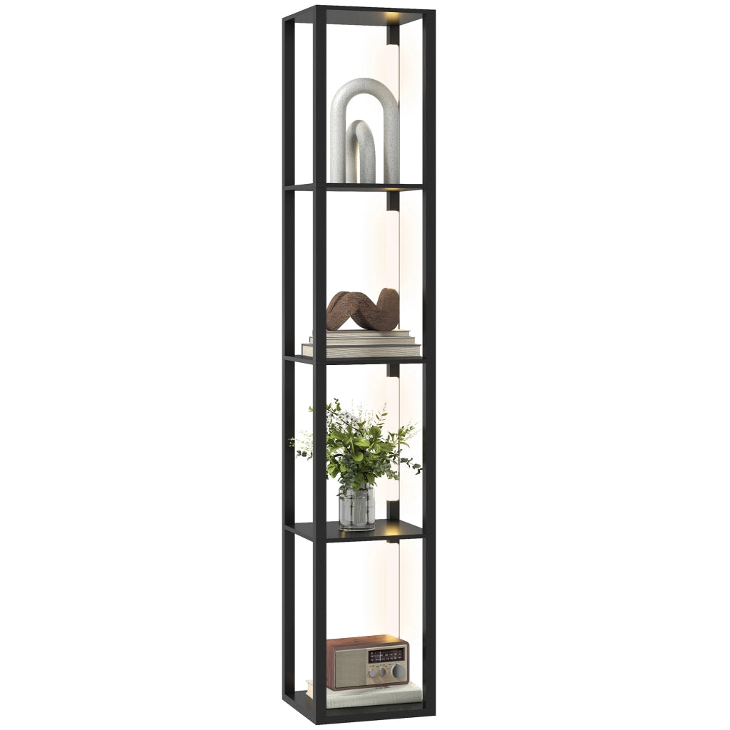 Lampada da Terra con Ripiani ¨C zephmum ¨C 29x29x163 cm Nero