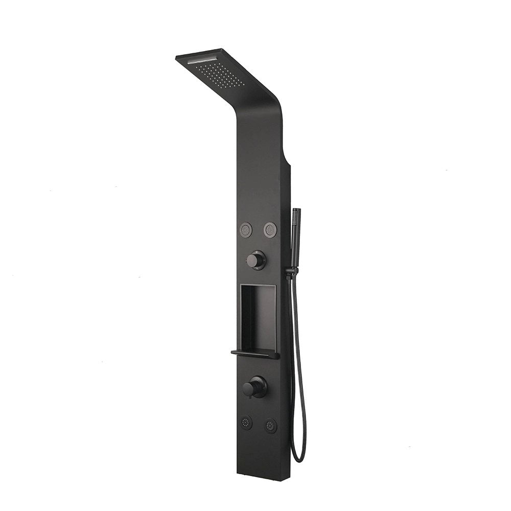 Colonna doccia pannello idromassaggio effetto cascata YH8126 SEUL - Nero