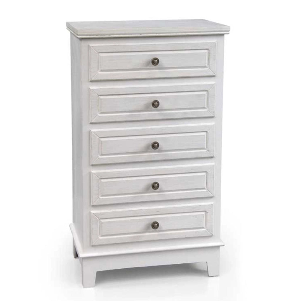 PERLA CASSETTIERA A 5 CASSETTI 55 X 32 X 95 CM COLORE BIANCO