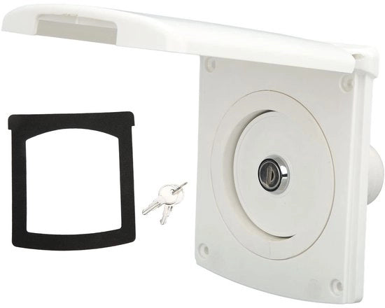 Acquasoglia Vulhatch - Ingresso con Forza d'Attrazione - Chiusura a Chiave con 2 Chiavi - IP44 Impermeabile all'Acqua - Cappuccio in Gomma - Materiale ASA Duraturo - Ingresso d'Acqua