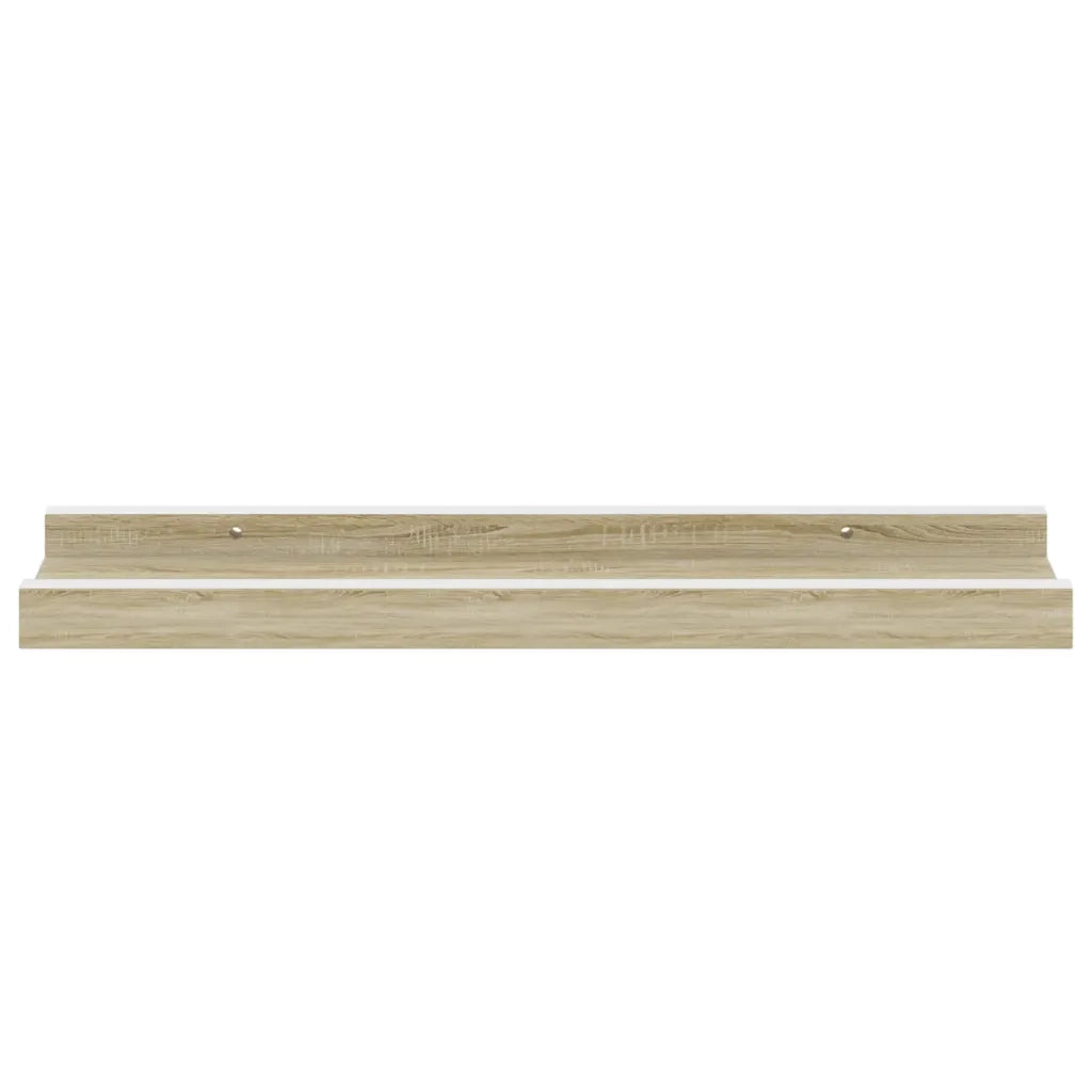 Mensole da Parete 2 pz-Ripiani-Scaffale Bianco e Rovere Sonoma 40x9x3 cm