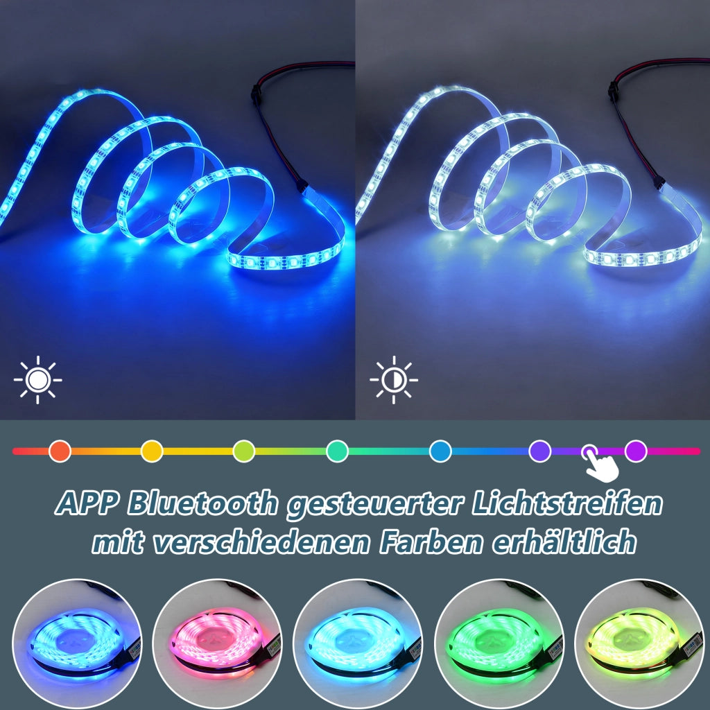 Credenza nera con ante scorrevoli in vetro e luce LED