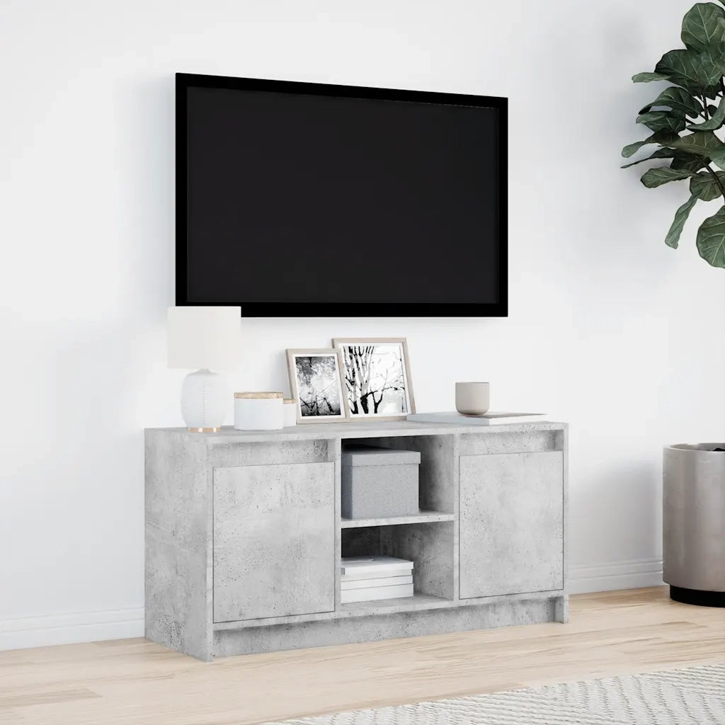 Mobile Porta TV con LED Grigio Cemento 100x34x50 cm Truciolato