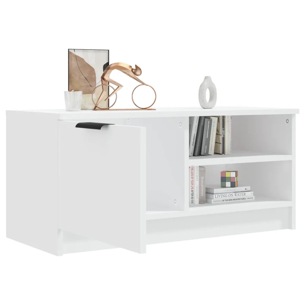 Mobile Porta TV Bianco 80x35x36,5 cm in Legno Multistrato 811466