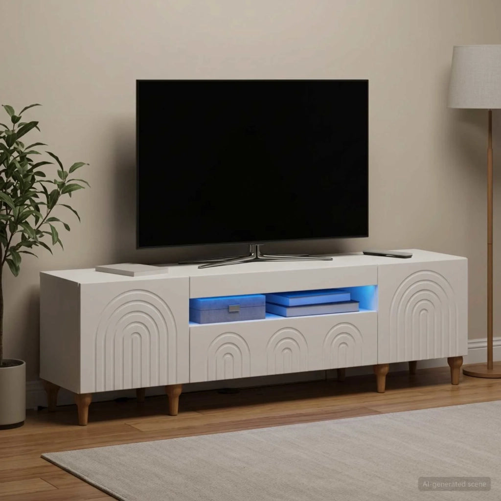 Mobile TV LED Bianco Legno ingegnerizzato 896245