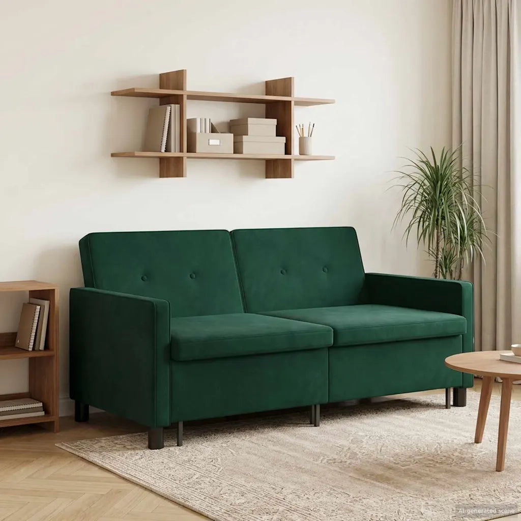 Divano letto | Sof¨¤ letto | Letto singolo Verde Scuro Tessuto